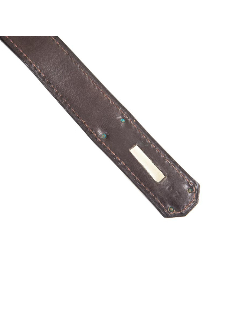  HERMES Kelly 32 vintage bag in glossy brown saddle box leather