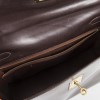  HERMES Kelly 32 vintage bag in glossy brown saddle box leather
