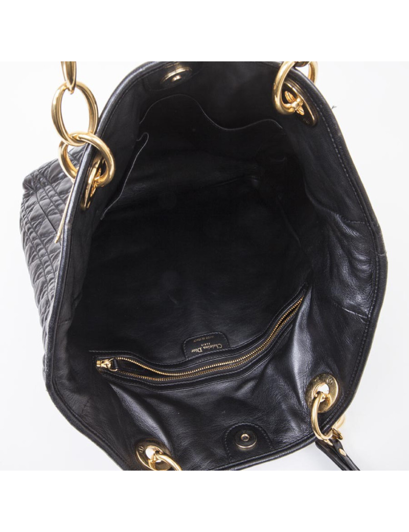 Sac cabas DIOR en cuir matelassé noir