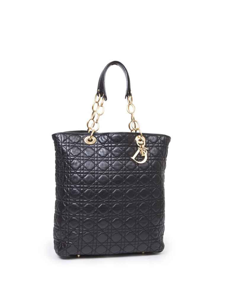 Sac cabas DIOR en cuir matelassé noir