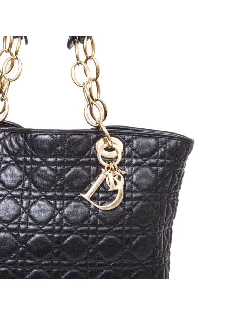 Sac cabas DIOR en cuir matelassé noir