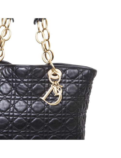 Sac cabas DIOR en cuir matelassé noir