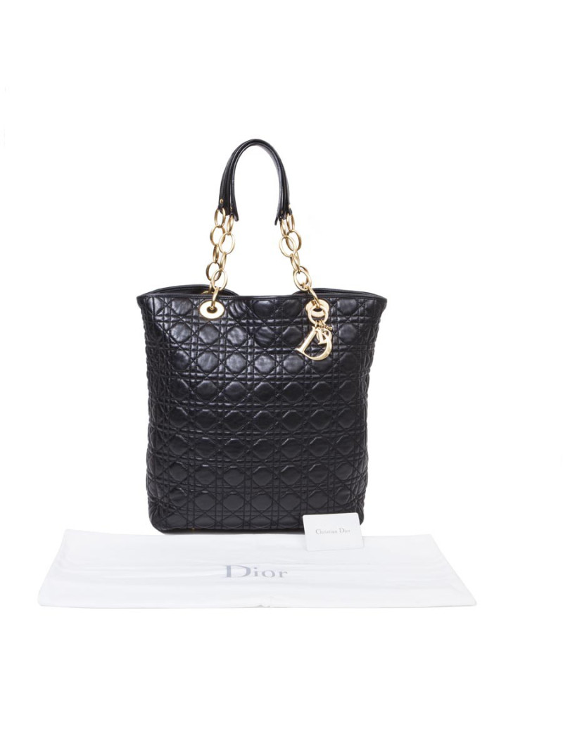 Sac cabas DIOR en cuir matelassé noir