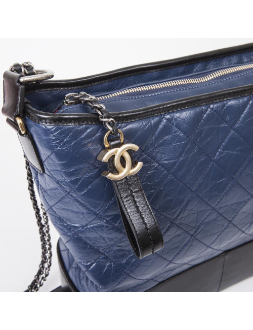 Sac CHANEL Gabrielle bicolore bleu nuit et noir