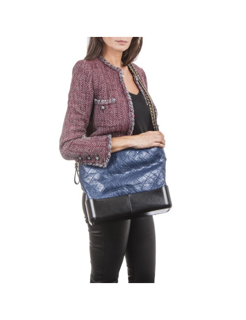 Sac CHANEL Gabrielle bicolore bleu nuit et noir