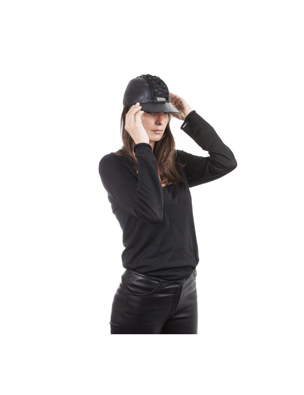 Casquette DIOR T 57 cuir noir