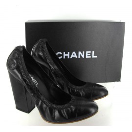 Shoes CHANEL T38.5 black smooth leather