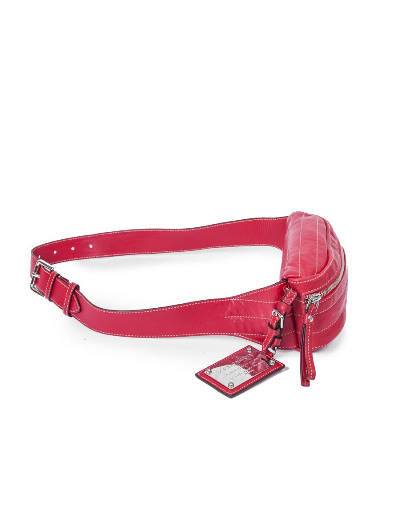 Ceinture banane DOLCE & GABBANA cuir d'agneazu rouge
