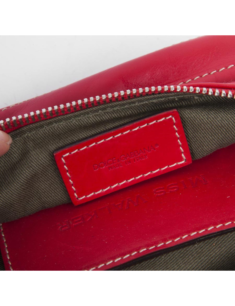 Ceinture banane DOLCE & GABBANA cuir d'agneazu rouge