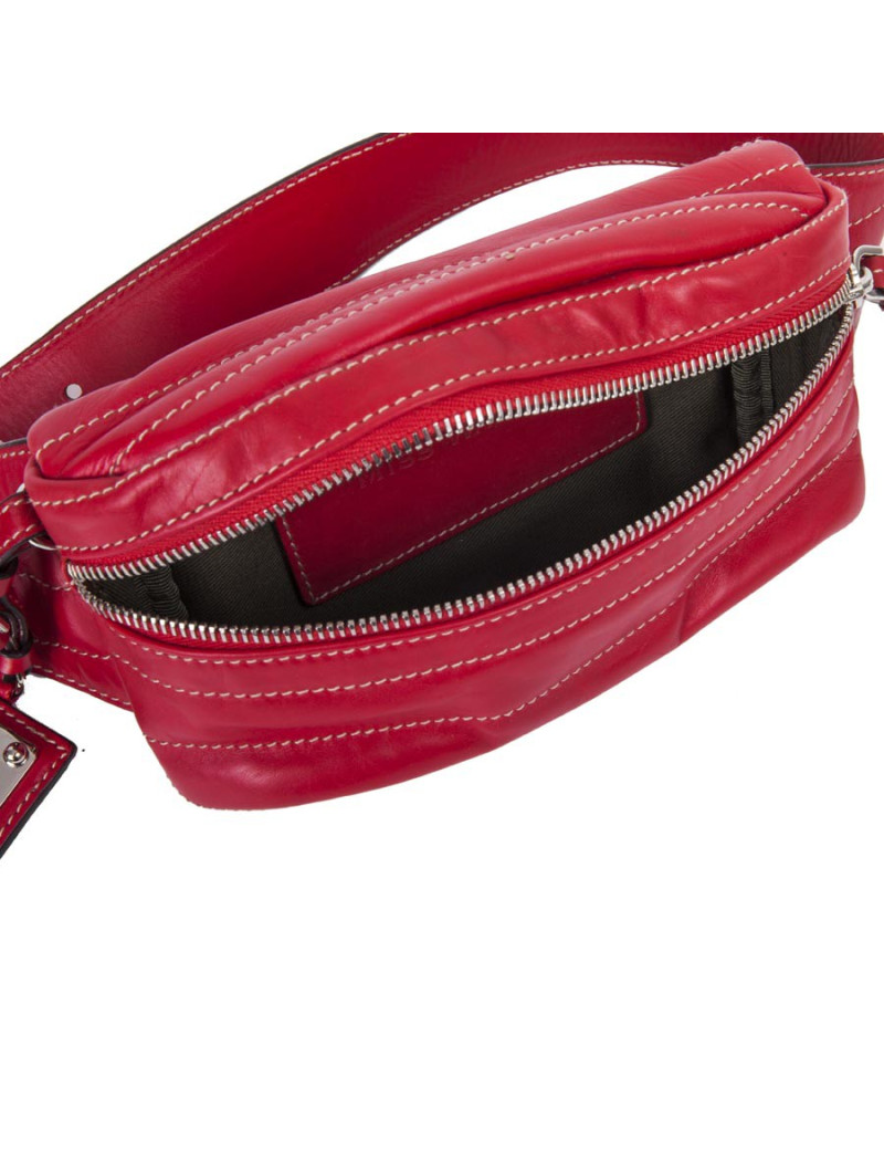 Ceinture banane DOLCE & GABBANA cuir d'agneazu rouge