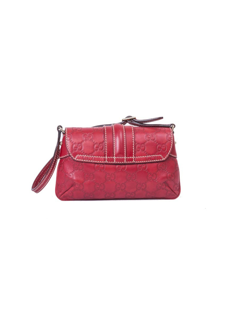 Petit sac GUCCI cuir embosé "GG" rouge