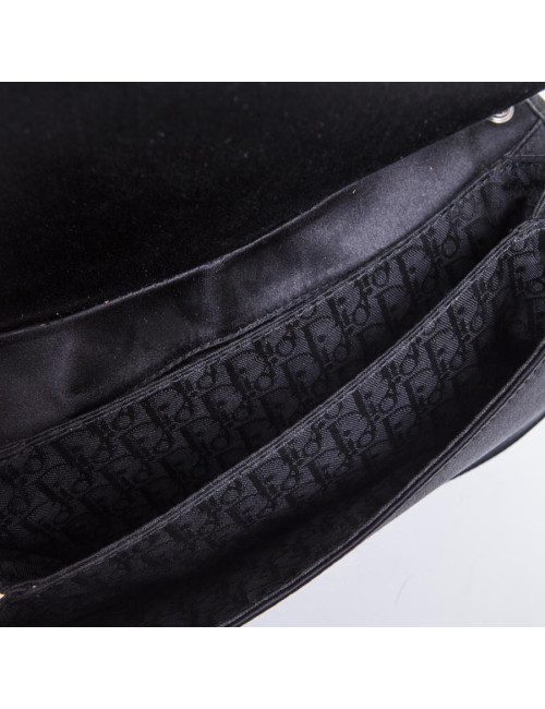 Sac DIOR en satin de soie noir