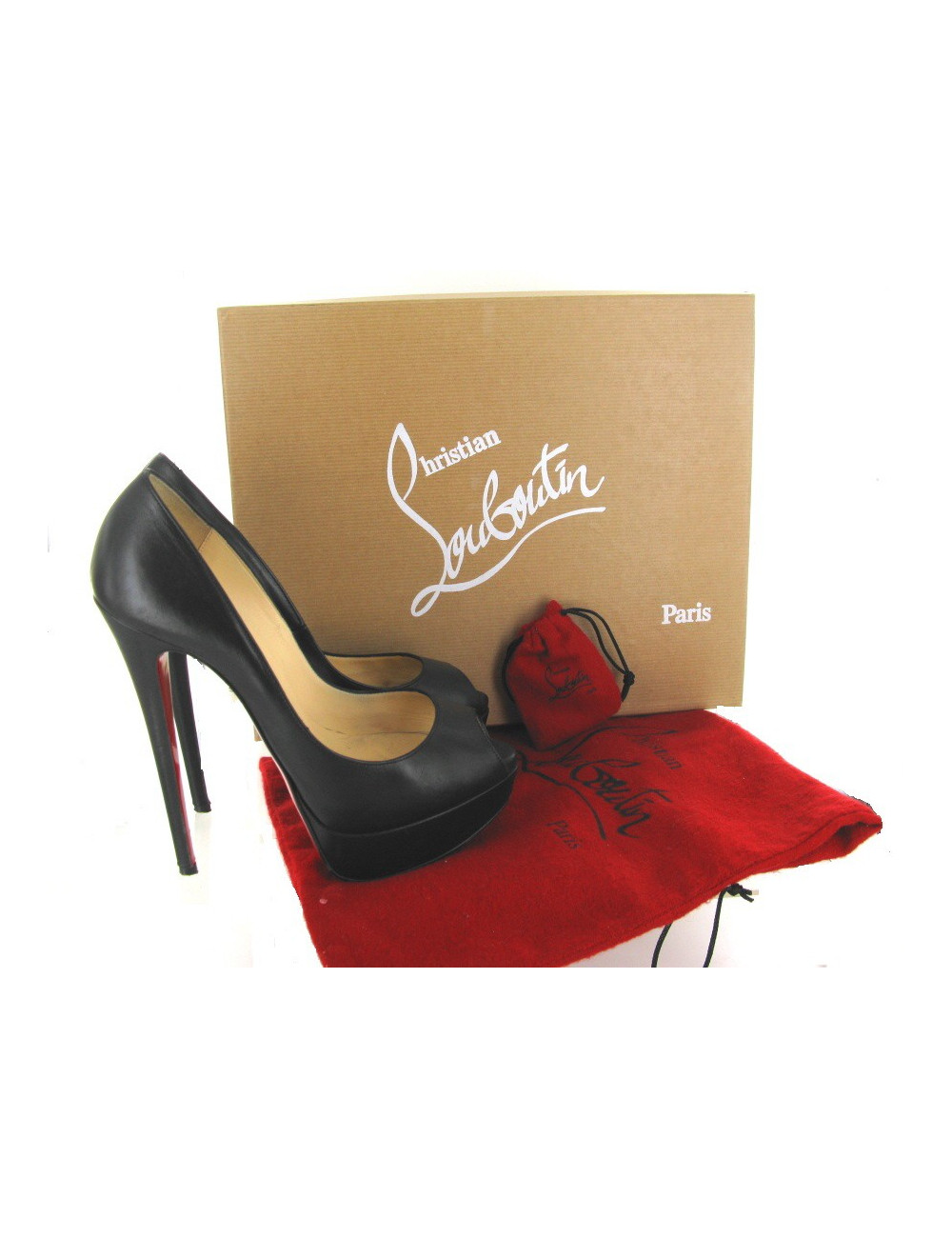 Escarpins LOUBOUTIN T37 en cuir noir