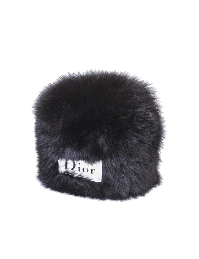 Toque CHRISTIAN DIOR en renard noir