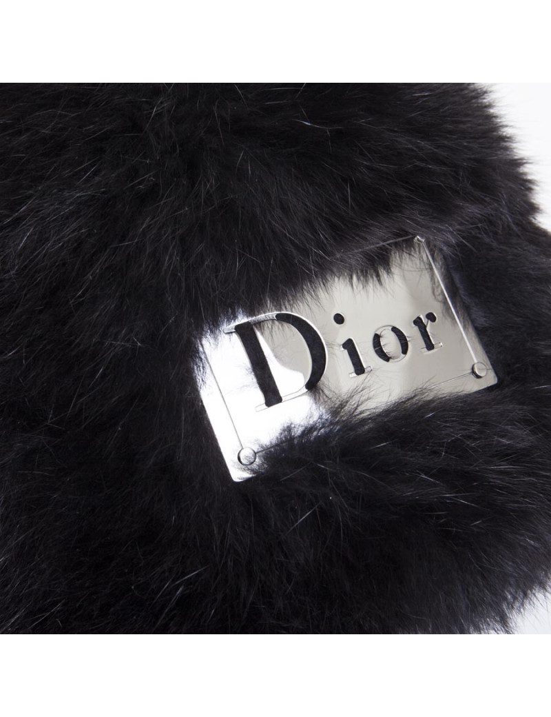 Toque CHRISTIAN DIOR en renard noir