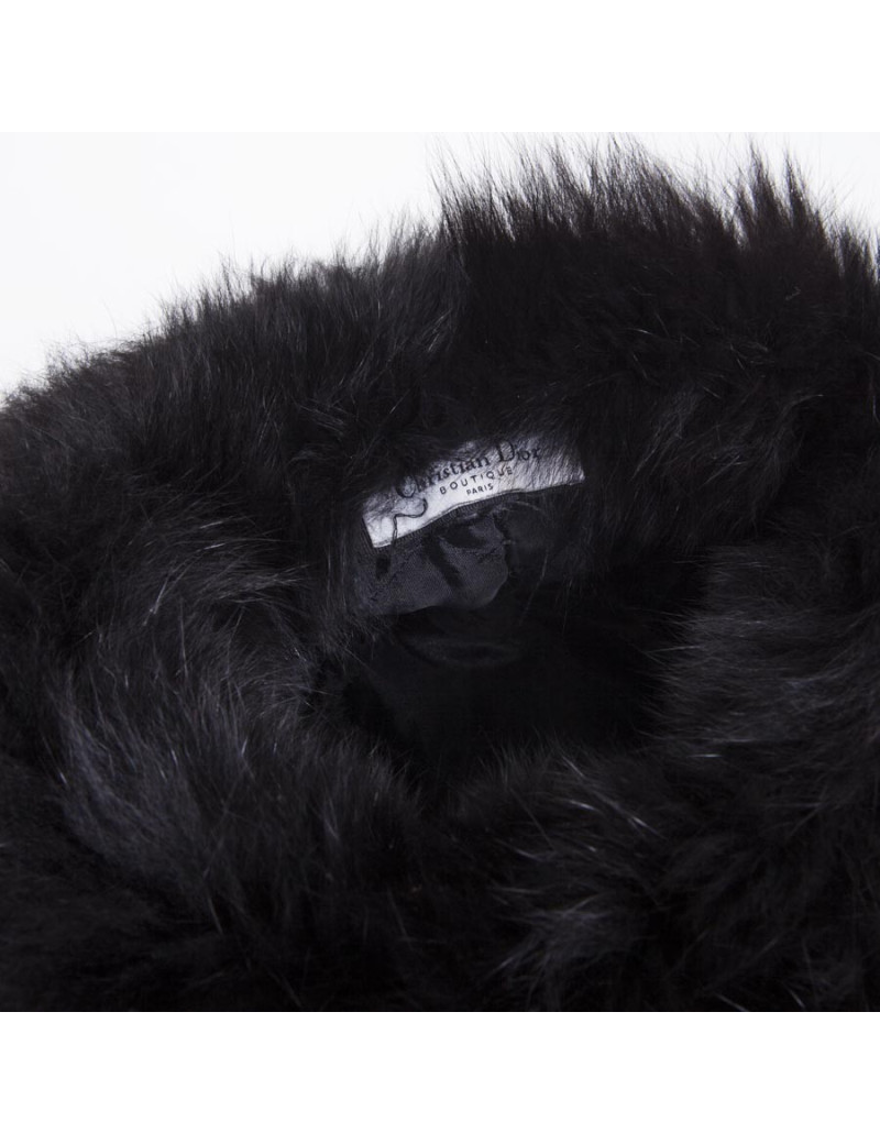 Toque CHRISTIAN DIOR en renard noir