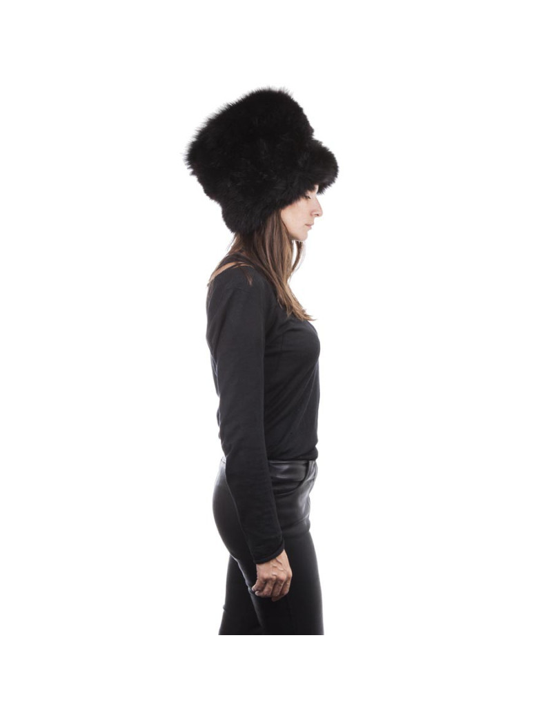 Toque CHRISTIAN DIOR en renard noir