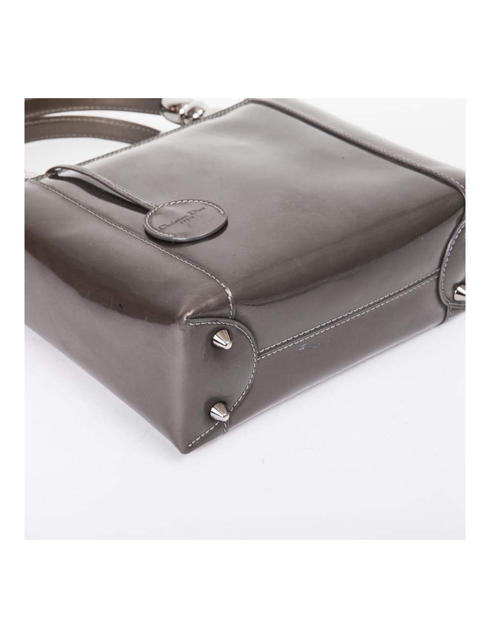 Sac Lady D  DIOR cuir verni  brun