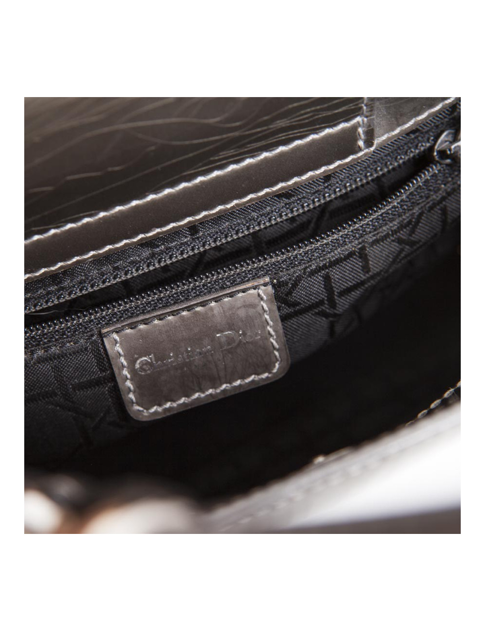 Sac Lady D  DIOR cuir verni  brun