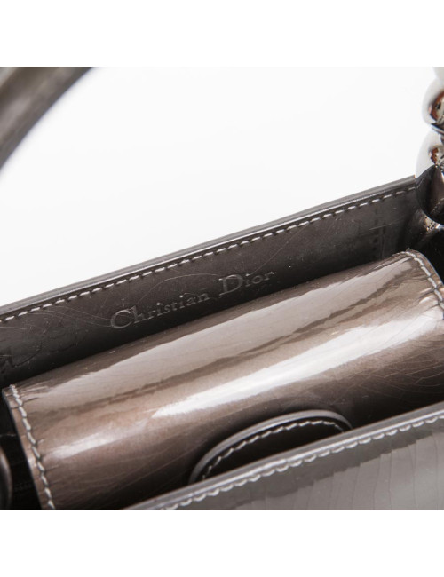 DIOR ' Lady D DIOR' in brown patent leather