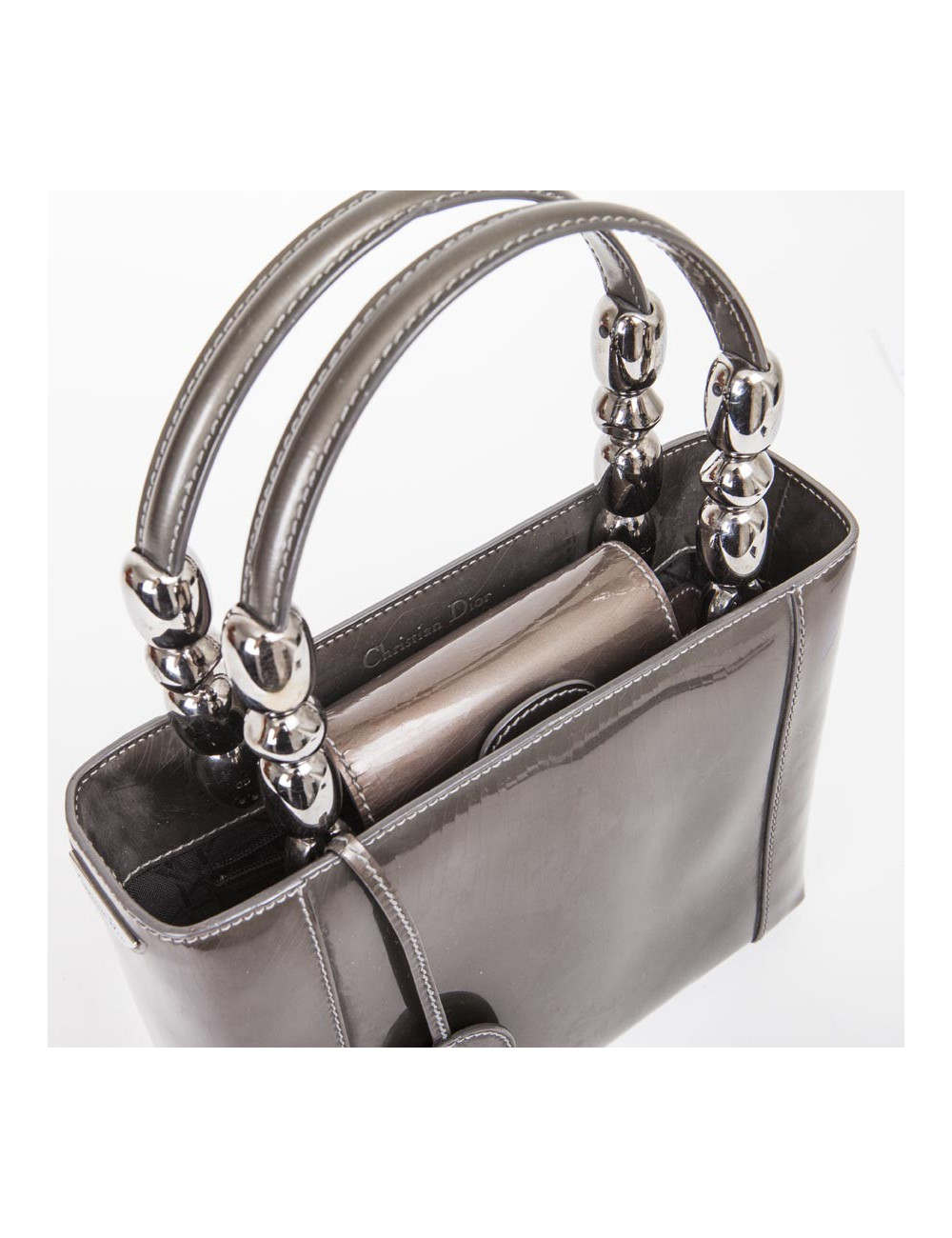 DIOR ' Lady D DIOR' in brown patent leather