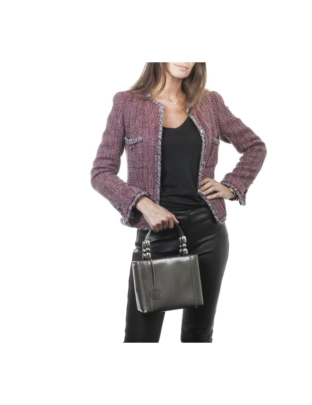 DIOR ' Lady D DIOR' in brown patent leather