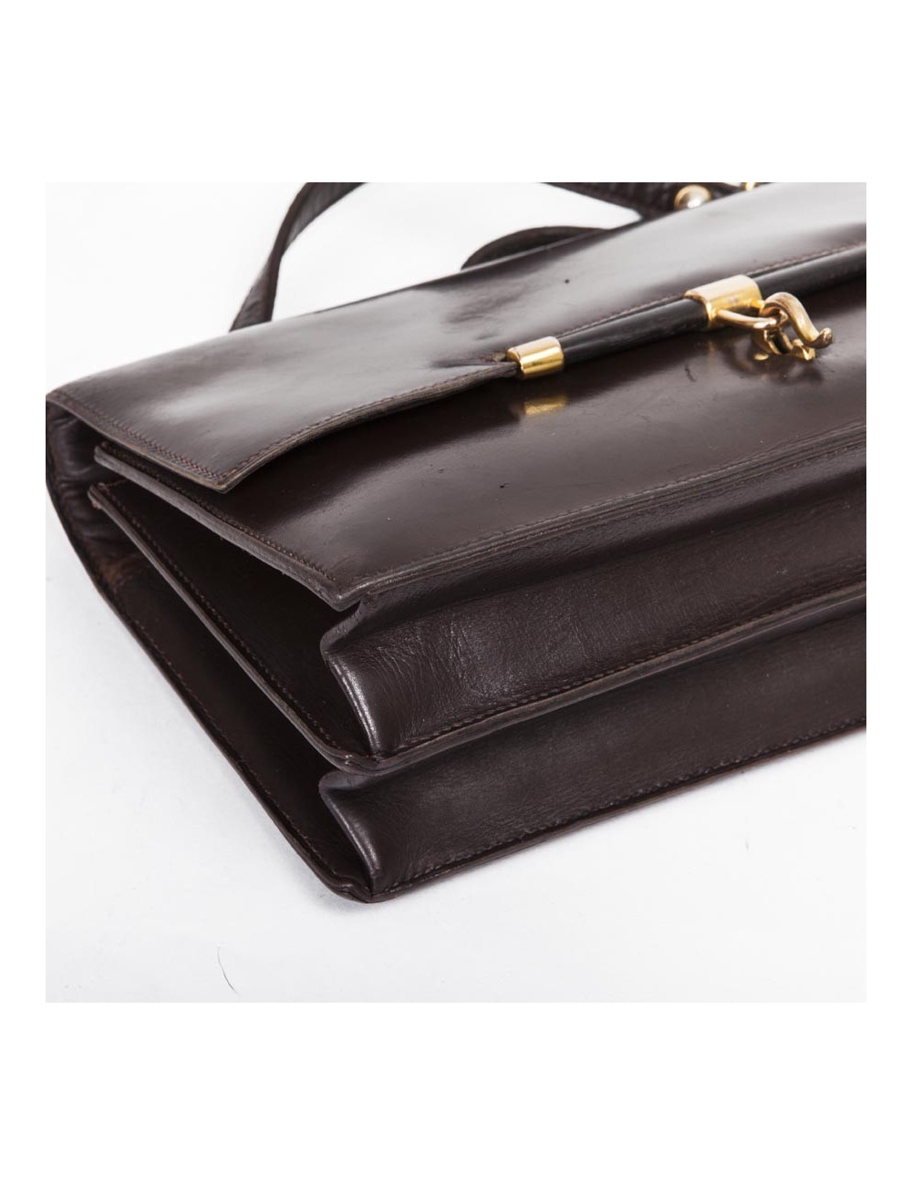 Sac HERMES cuir box marron Vintage