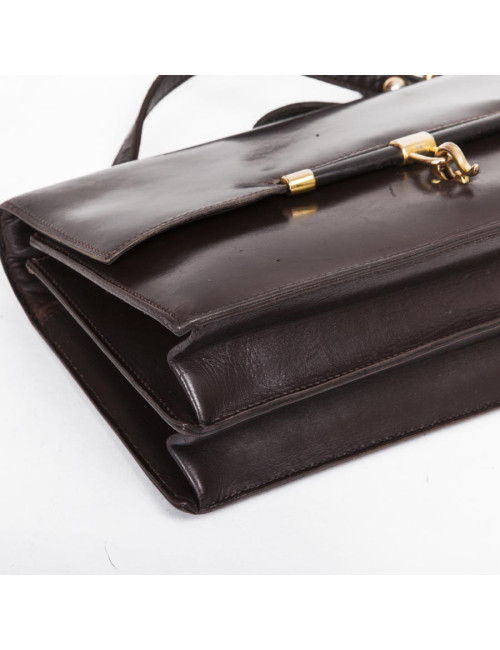 Sac HERMES cuir box marron Vintage