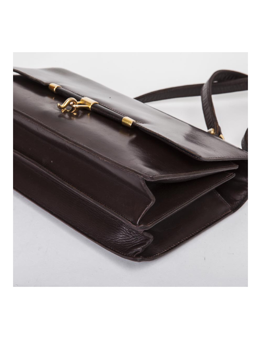 Sac HERMES cuir box marron Vintage