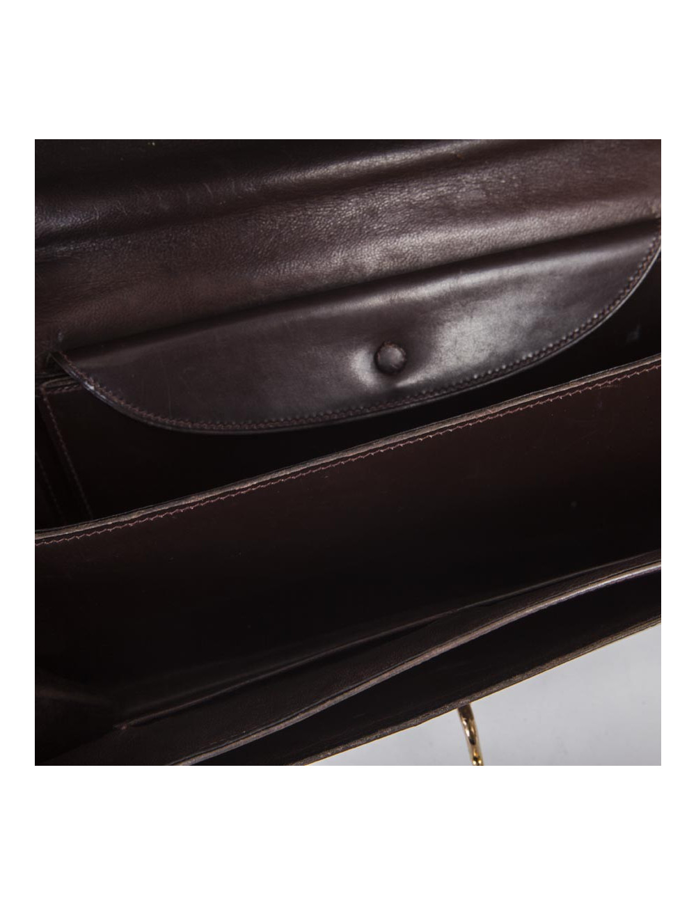 Sac HERMES cuir box marron Vintage