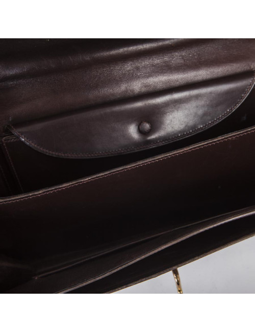 Sac HERMES cuir box marron Vintage