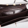 HERMES vintage flap bag in brown box leather