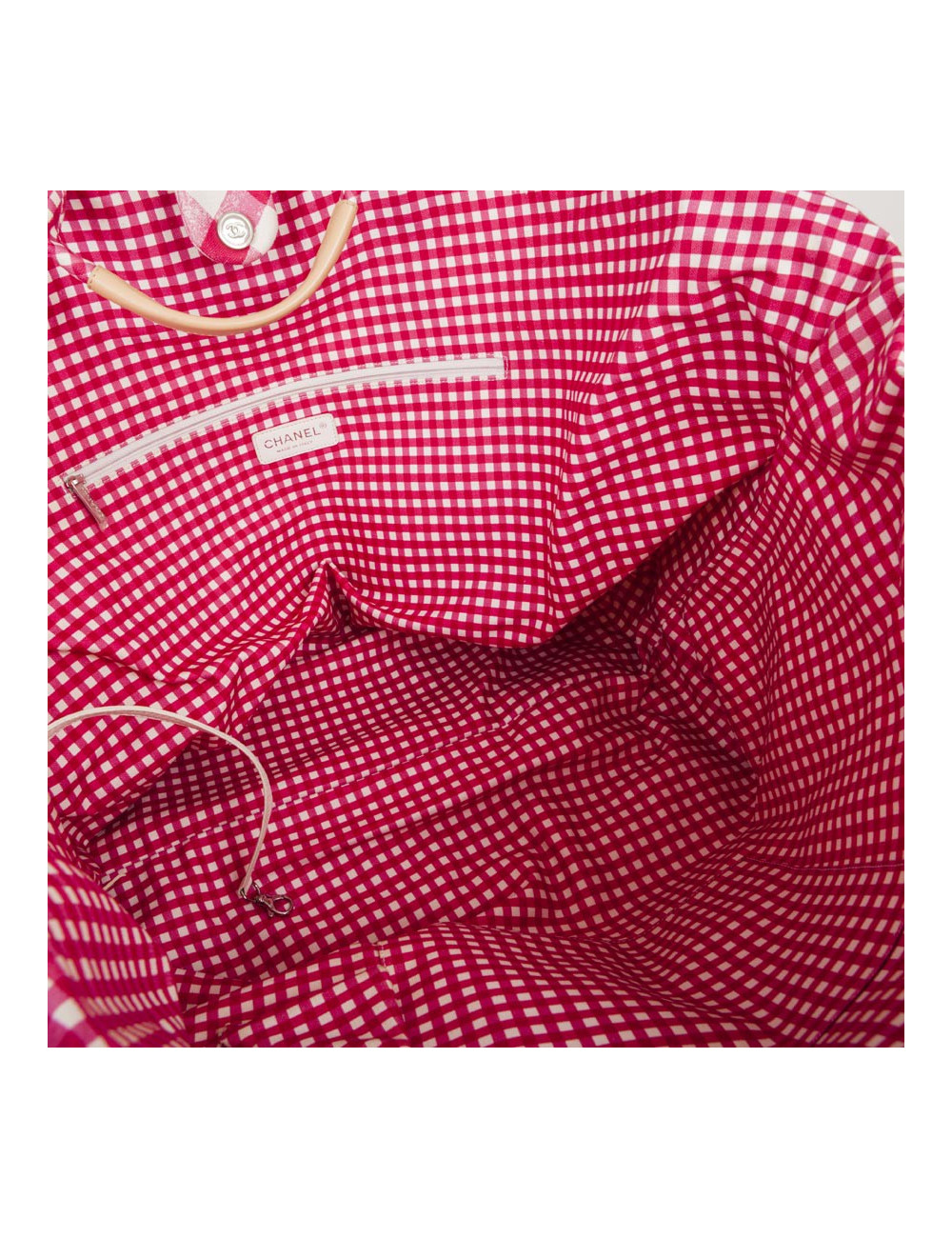 Sac CHANEL Cabas rouge et blanc