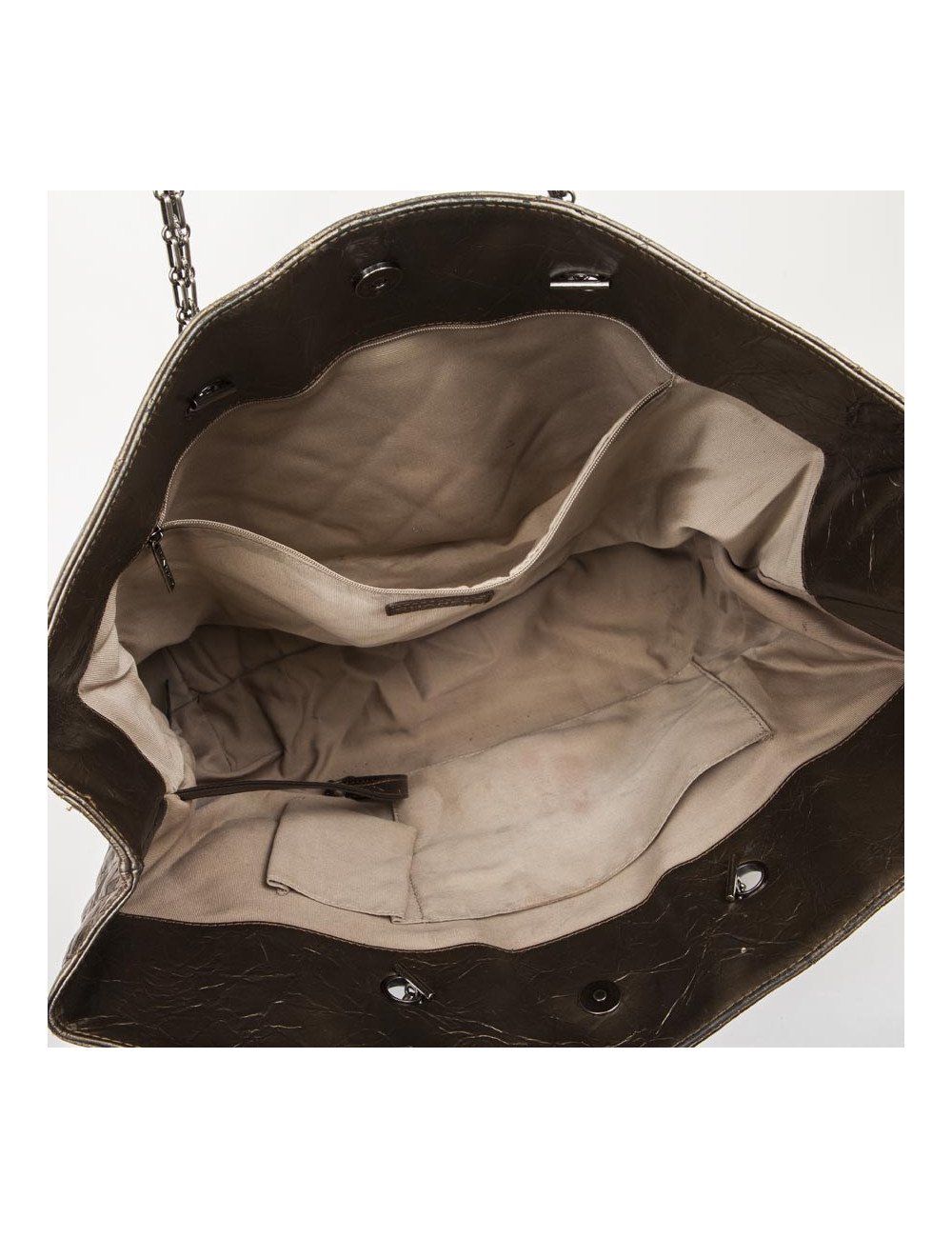 Sac Cabas CHANEL cuir vieilli doré bronze