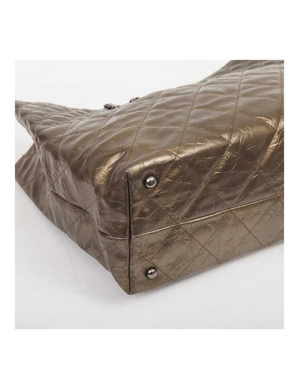 Sac Cabas CHANEL cuir vieilli doré bronze