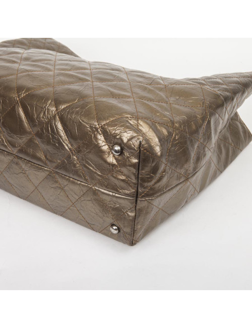 Sac Cabas CHANEL cuir vieilli doré bronze