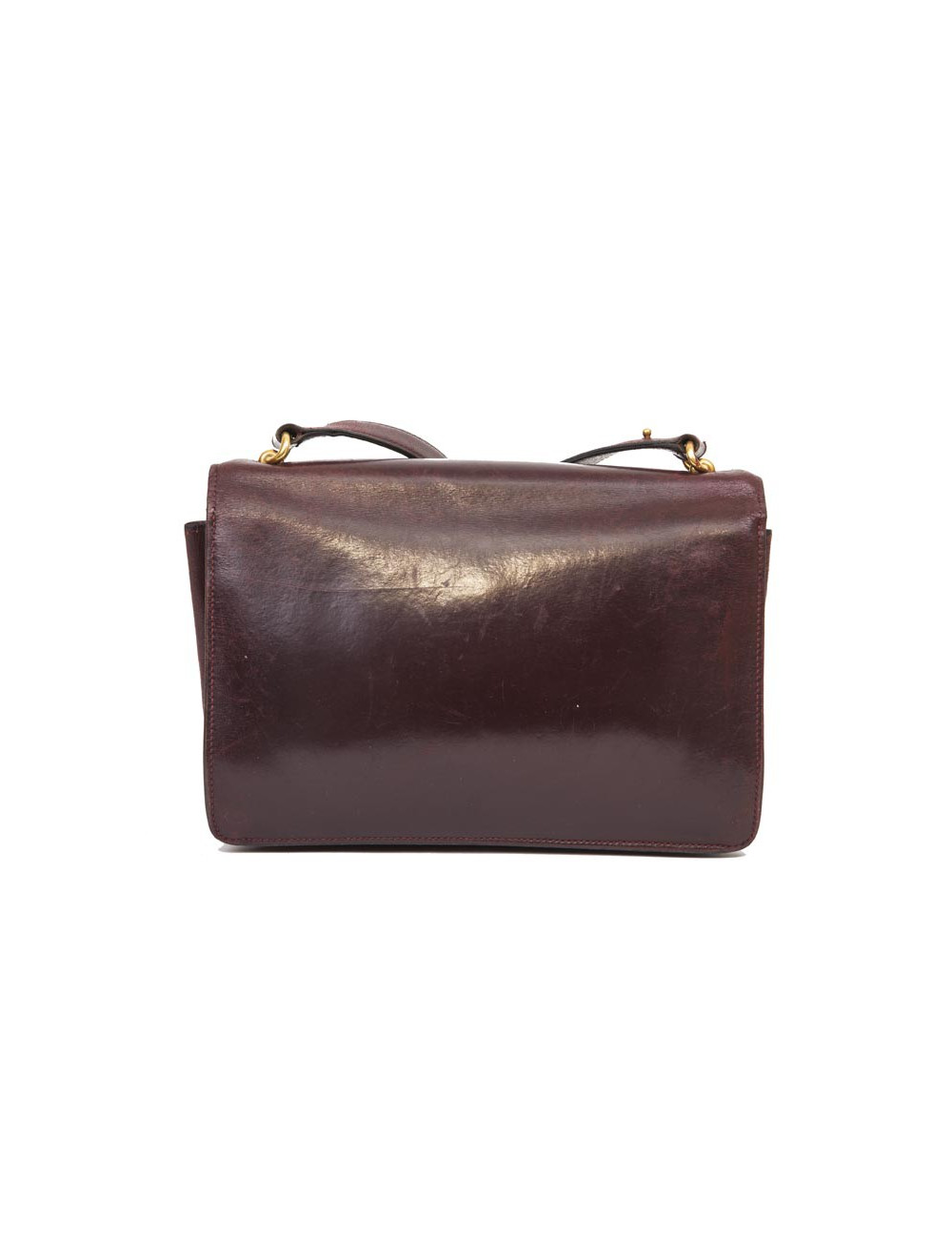 Sac HERMES cuir box rouge H Vintage