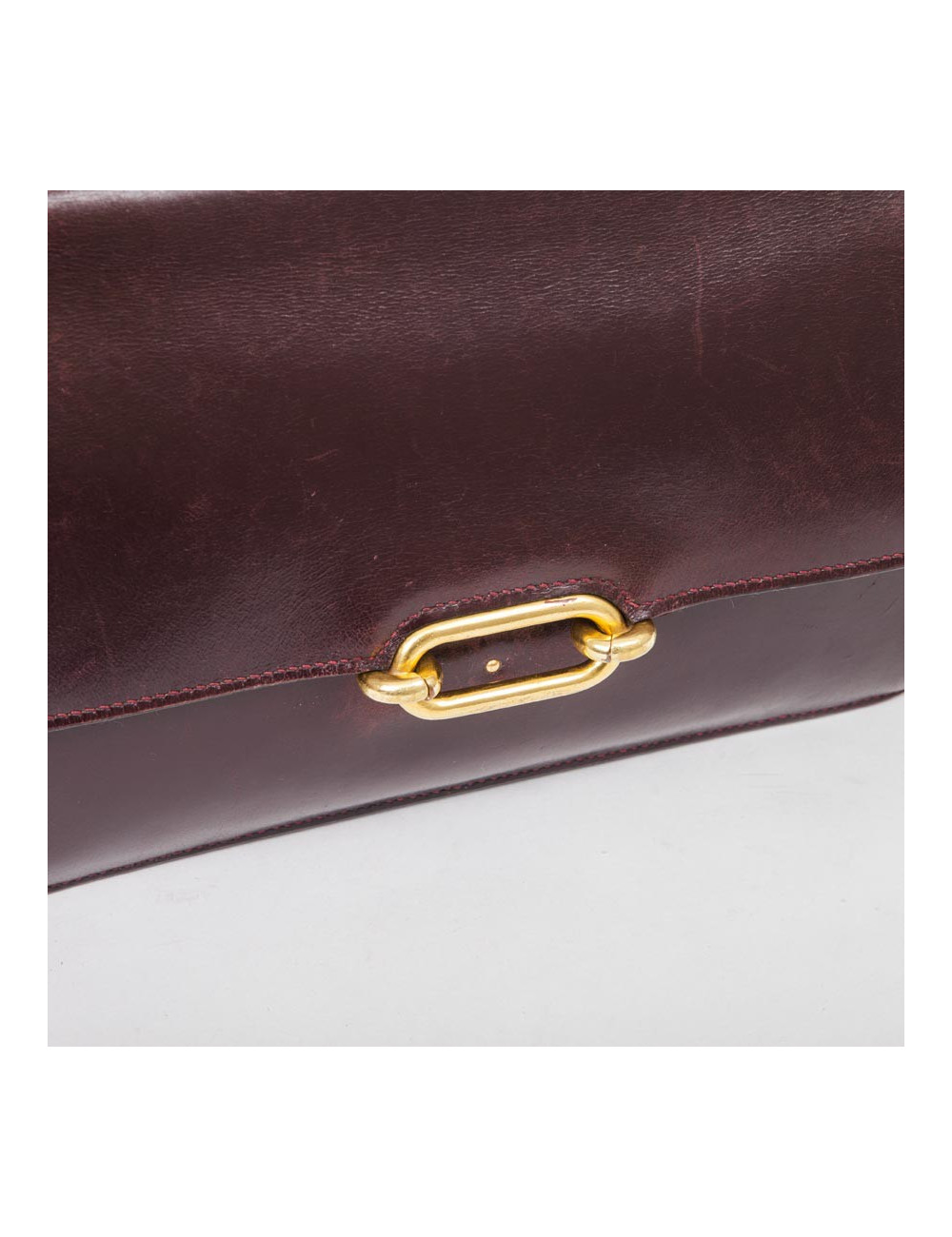 Sac HERMES cuir box rouge H Vintage