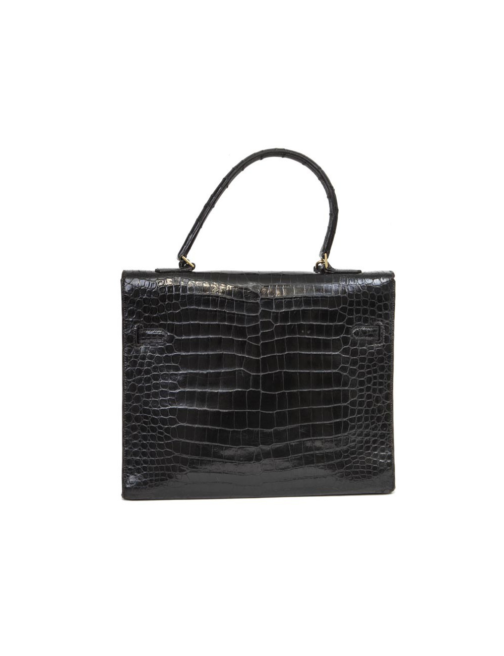 Sac HERMES "Monaco"crocodile porosus noir