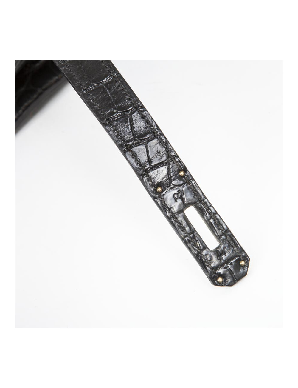 Sac HERMES "Monaco"crocodile porosus noir