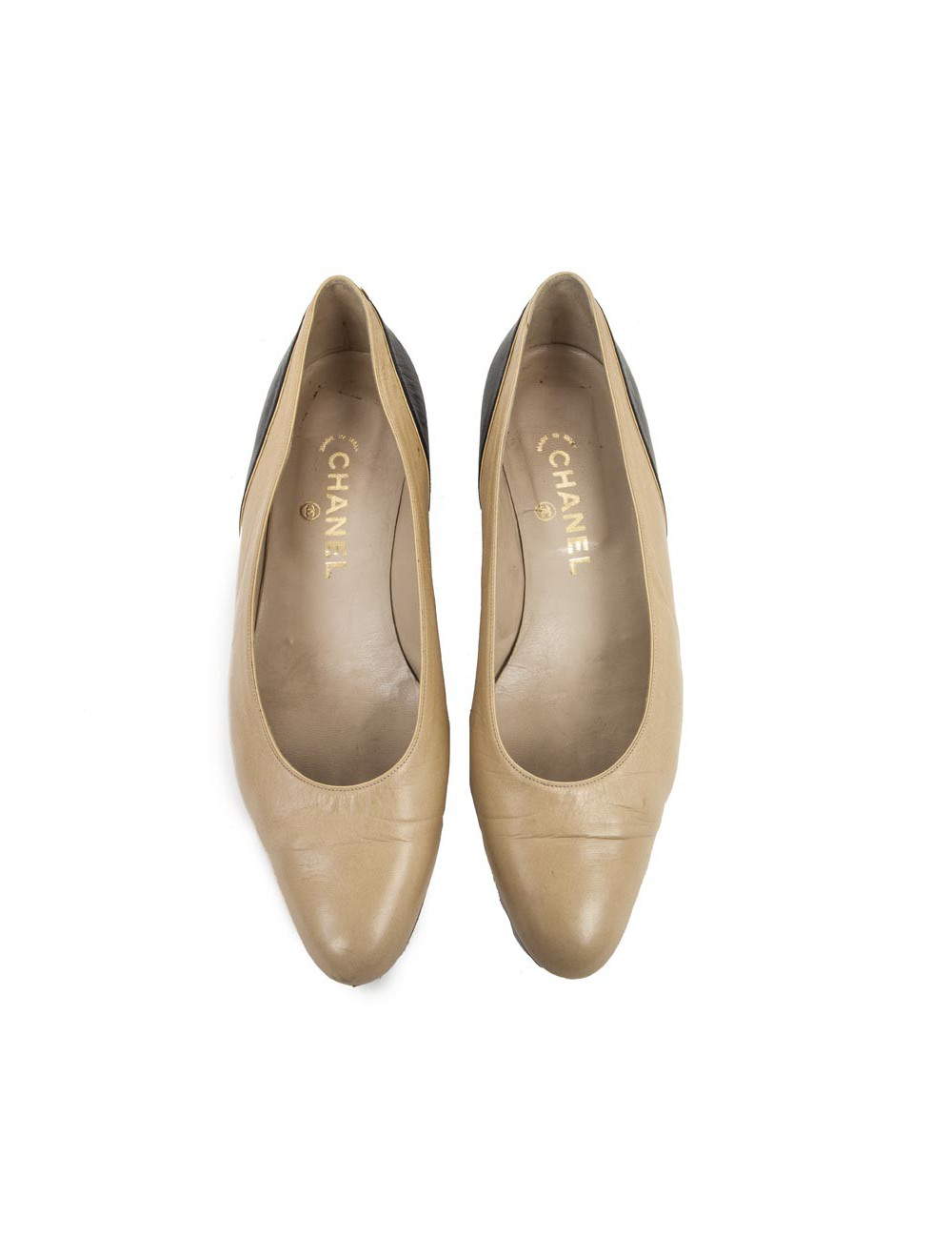 Ballérines CHANEL T 9 IT/ en cuir d'agneau noir matelassé