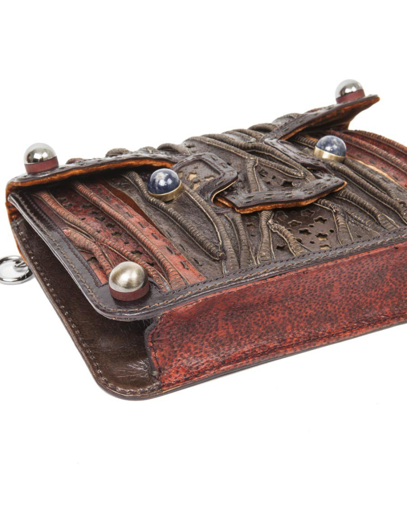 Sac FENDI multi cuir avec pierres lapis Lazulis