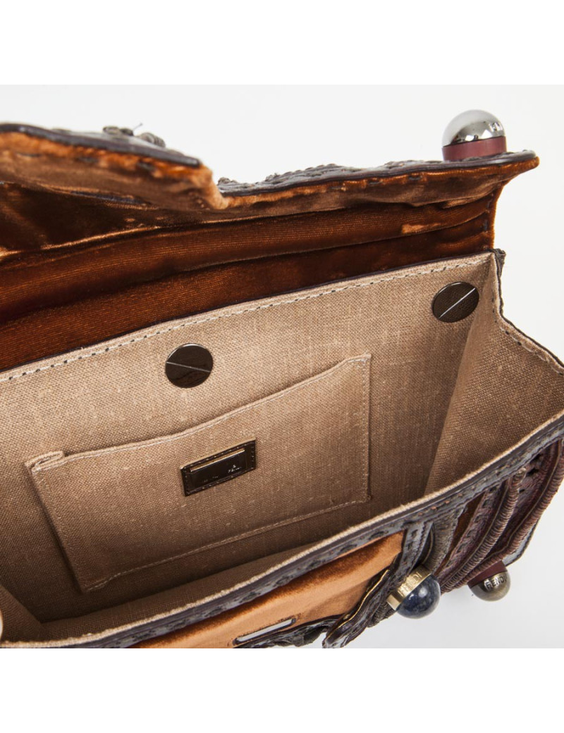 Sac FENDI multi cuir avec pierres lapis Lazulis