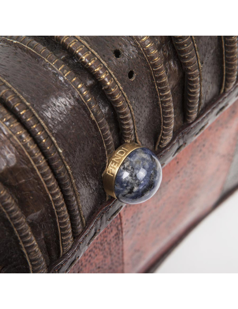 Sac FENDI multi cuir avec pierres lapis Lazulis