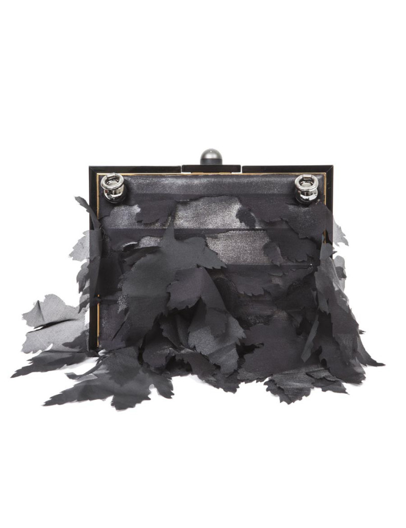 Sac FENDI boules métal noir et argent et pétales en soie 