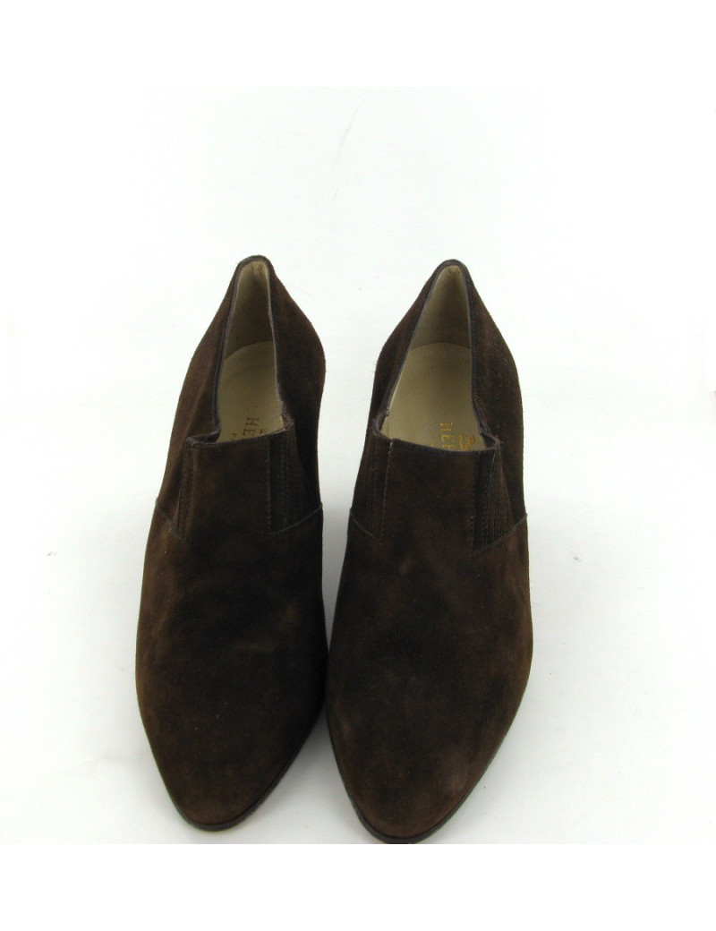 Boots HERMES T36 vintage en daim marron