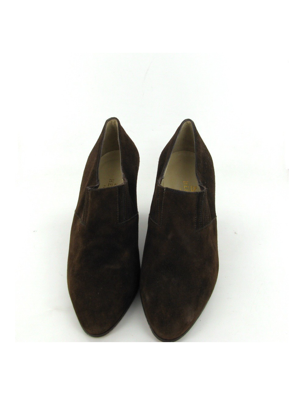 Boots HERMES T36 vintage en daim marron