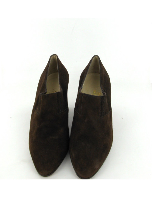Boots HERMES T36 vintage en daim marron