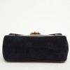 CHLOE flap bag in black patent leather and navy suede