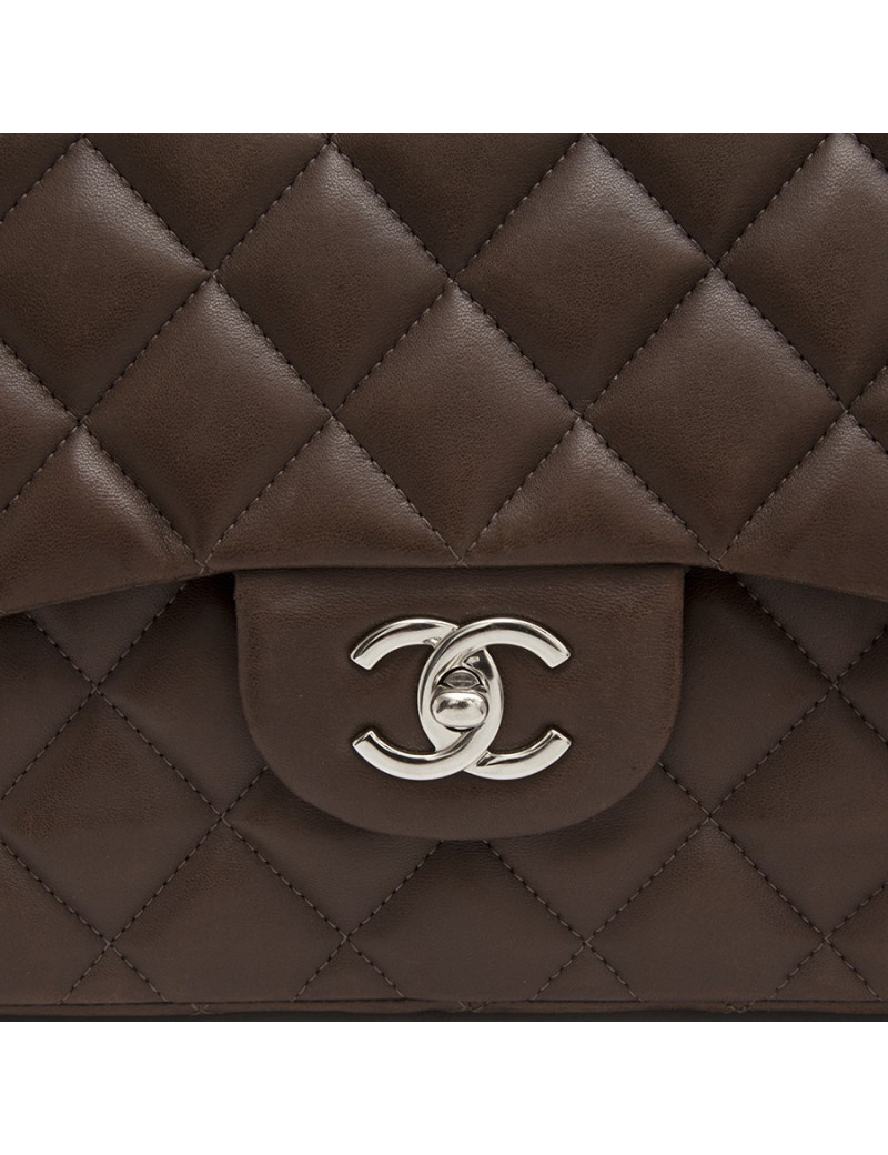 Sac CHANEL Jumbo matelassé marron